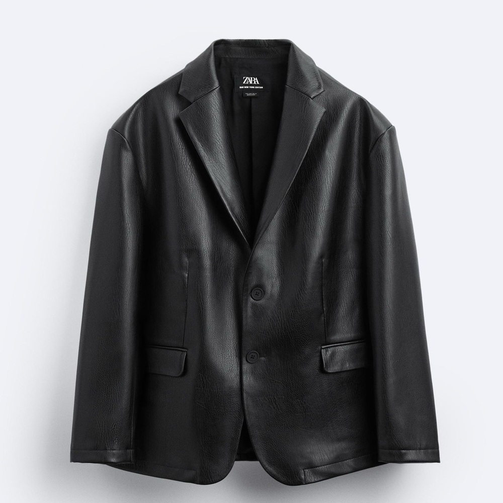 Zara Faux Leather Blazer